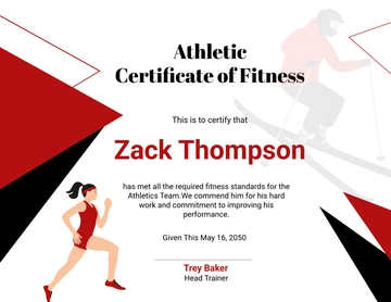 Red Athletic Fitness Certificate Design Template - Edit Online & Download