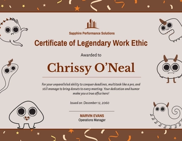 Brown Funny Work Certificate Template - Edit Online & Download