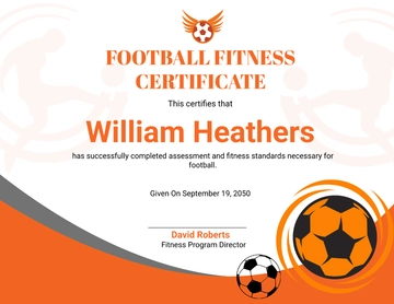 Creative Football Fitness Certificate Template - Edit Online & Download