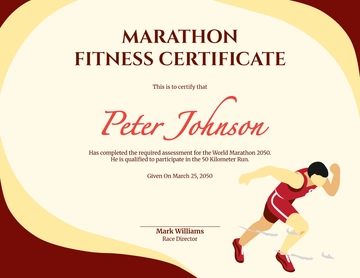 Fitness Marathon Certificate Template - Edit Online & Download