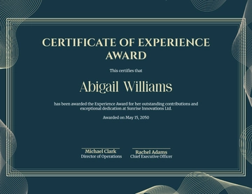 Simple Award Certificate of Experience Template - Edit Online & Download