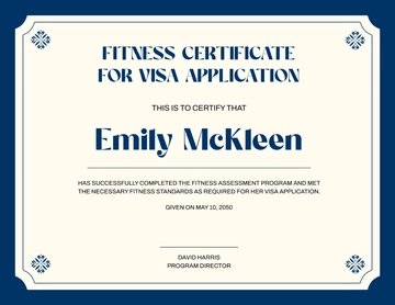 Fitness Certificate Template for Visa Application - Edit Online & Download