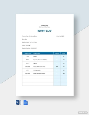 Home school Report Card Template