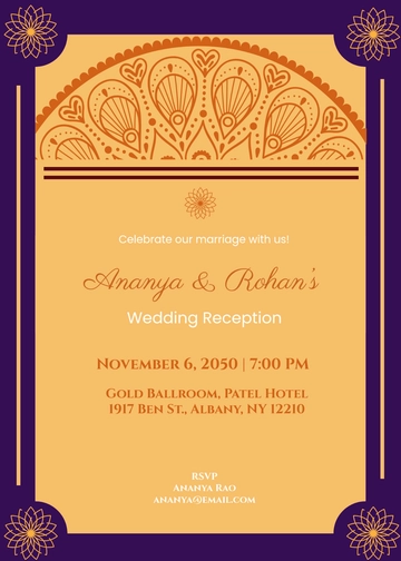 Marathi Wedding Reception Invitation Template - Edit Online & Download
