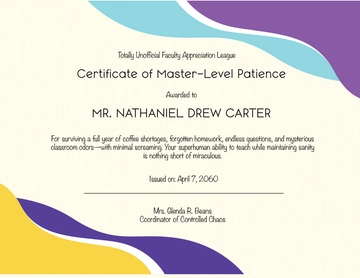 Creative Funny Teacher Certificate Template - Edit Online & Download
