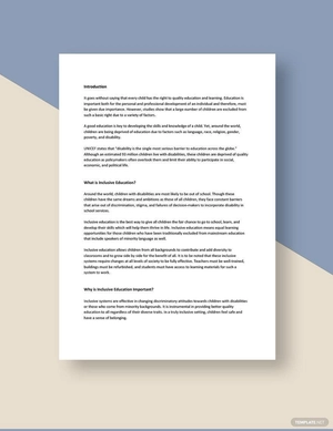 Inclusive Education White Paper Template