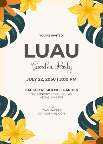 Floral Luau Invitation Design Template - Edit Online & Download Floral Luau Invitation Design Template - Edit Online & Download