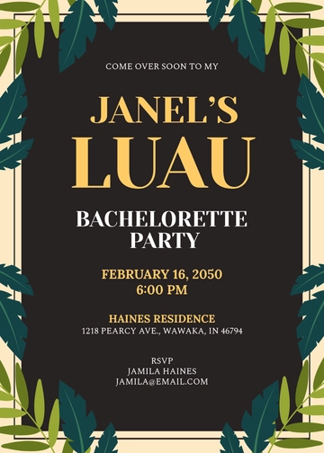 Luau Bachelorette Party Invitation Template - Edit Online & Download Luau Bachelorette Party Invitation Template - Edit Online & Download