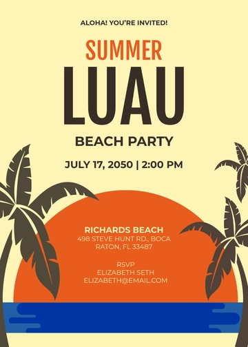 Professional Summer Luau Invitation Template - Edit Online & Download Professional Summer Luau Invitation Template - Edit Online & Download