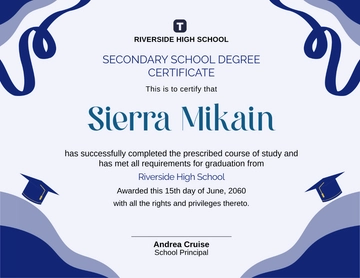 Secondary School Degree Certificate Template - Edit Online & Download
