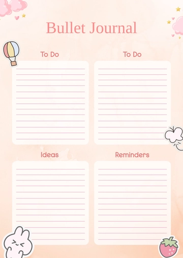 Kawaii Bullet Journal Template - Edit Online & Download