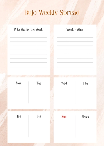 Bujo Weekly Spread Template - Edit Online & Download