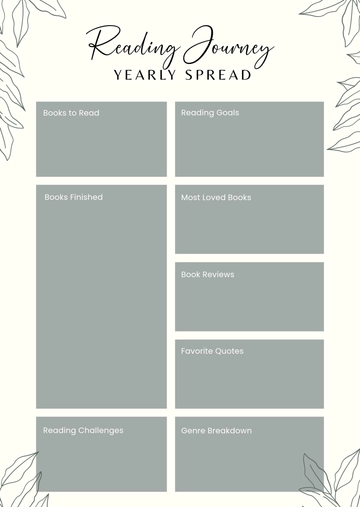 Reading Journey Yearly Spread Template - Edit Online & Download