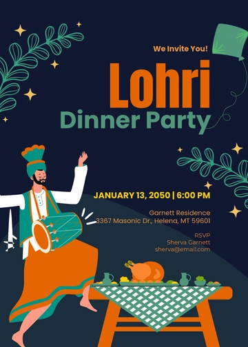 Lohri Dinner Invitation Template - Edit Online & Download