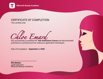 Hair Extensions Course Certificate Template - Edit Online & Download