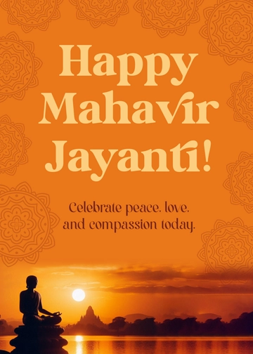Free Happy Mahavir Jayanti Template - Edit Online & Download to Edit Online