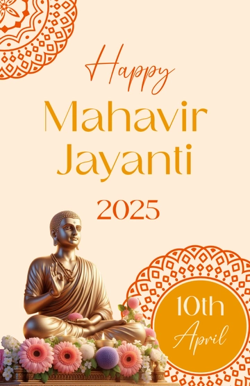Free Mahavir Jayanti 2025 Template - Edit Online & Download to Edit Online