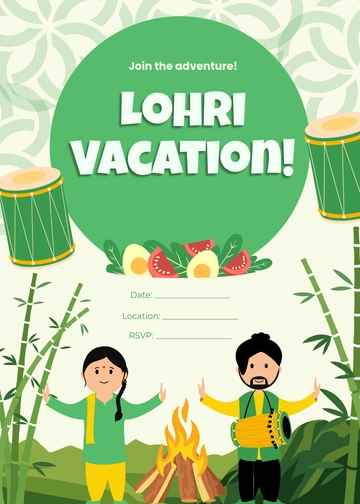 Blank Lohri Vacation Invitation Template - Edit Online & Download