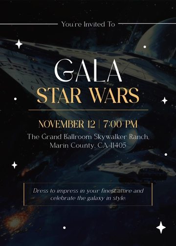 Elegant Star Wars Invitation Template - Edit Online & Download