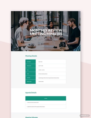 Monthly Review Meeting Minutes Template