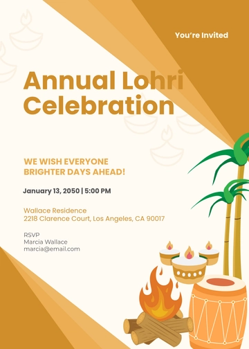 Lohri Invitation Template with Message - Edit Online & Download
