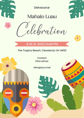 Mahalo Luau Invitation Template - Edit Online & Download Mahalo Luau Invitation Template - Edit Online & Download