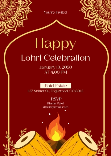 Lohri Ceremony Invitation Template - Edit Online & Download