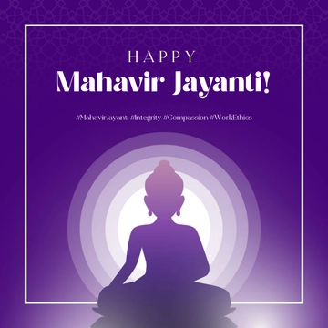 Free Mahavir Jayanti LinkedIn Post Template - Edit Online & Download to Edit Online