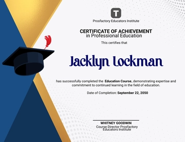 Professional Education Course Certificate Template - Edit Online & Download