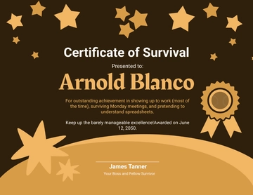 Gold Funny Office Certificate Template - Edit Online & Download