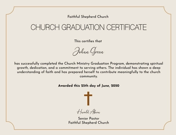 Graduation Certificate for Church Template - Edit Online & Download