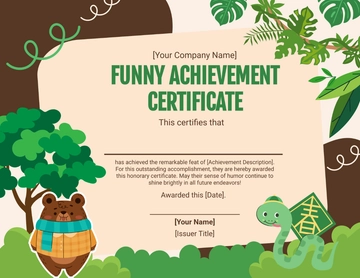 Blank Funny Achievement Certificate Template - Edit Online & Download