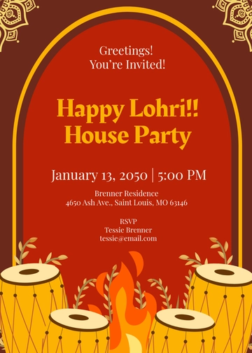 Lohri Greeting Invitation Template - Edit Online & Download