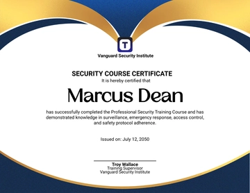 Creative Security Course Certificate Template - Edit Online & Download