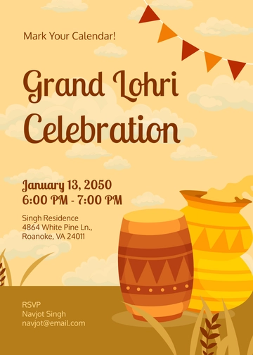 Indian Lohri Invitation Design Template - Edit Online & Download