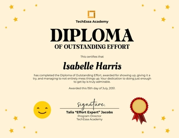 Simple Funny Diploma Certificate Template - Edit Online & Download