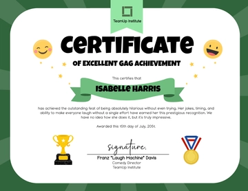 Green Funny Gag Certificate Template - Edit Online & Download