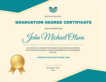 Modern Graduation Degree Certificate Template - Edit Online & Download
