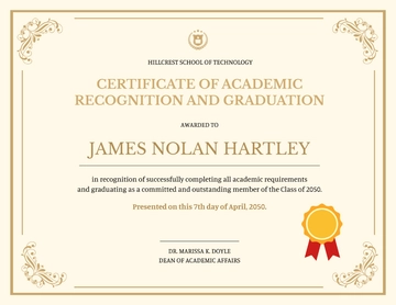 Recognition and Graduation Certificate Template - Edit Online & Download