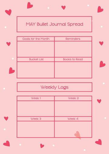 May Bullet Journal Spread Template - Edit Online & Download