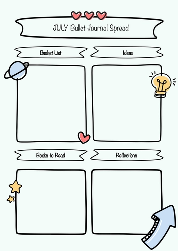 July Bullet Journal Spread Template - Edit Online & Download