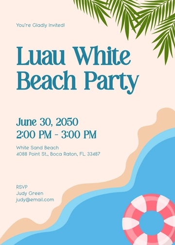 White Beach Luau Invitation Template - Edit Online & Download White Beach Luau Invitation Template - Edit Online & Download