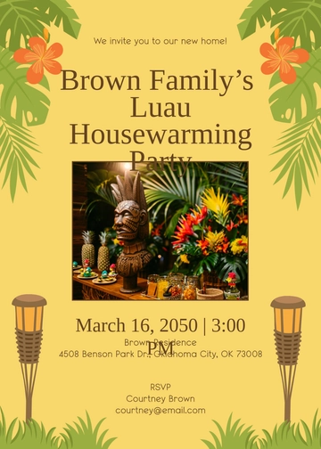 Luau Housewarming Invitation Template - Edit Online & Download Luau Housewarming Invitation Template - Edit Online & Download