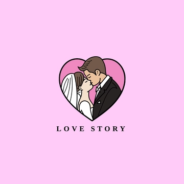 Romantic Wedding Logo - Edit Online & Download