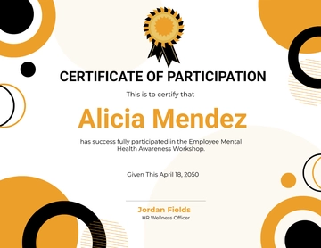 Employee Mental Awareness Certificate Template - Edit Online & Download