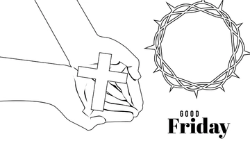 Minimalist Background Good Friday Drawing Template - Edit Online & Download
