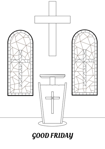 Good Friday Church Drawing Template - Edit Online & Download