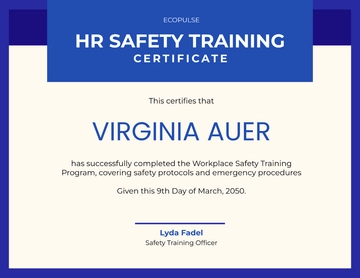 HR Safety Training Certificate Template - Edit Online & Download