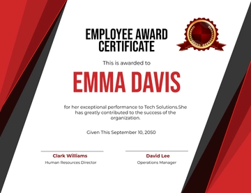 Formal Employee Award Certificate Design Template - Edit Online & Download