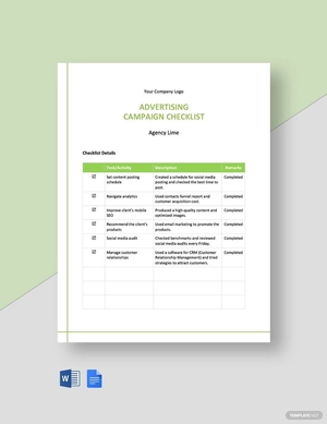 Advertising Campaign Checklist Template